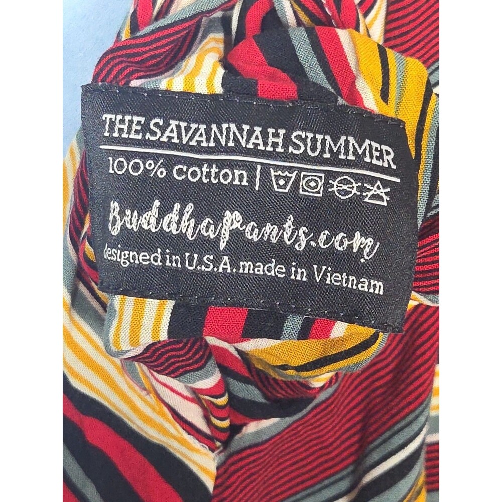 BUDDHA PANTS SAVANNAH STRIPE DROP CROTCH HAREM PANTS sz S YOGA TRAVEL LIFESTYLE - Picture 6 of 9